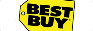 A yellow price tag with the words BEST BUY in bold, black letters, representing the electronics retailers logo.