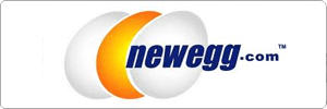 Newegg.com logo featuring two overlapping eggs, one white and one orange, with newegg.com in blue text beside them.