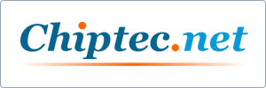 Logo for Chiptec.net with stylized blue and orange text on a white background, featuring an orange underline that fades at the ends.