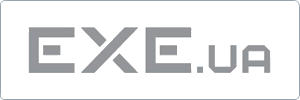 Logo with the text EXE.ua in a geometric gray font on a white background.