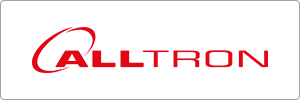 ALLTRON logo in bold red letters, with a sweeping red curved line looping around the letter A on a white background.