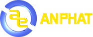 Logo featuring intertwined yellow letters ap inside a blue circular shape, with the word ANPHAT in bold yellow uppercase letters to the right.