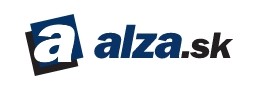 The logo features a stylized white lowercase a on a tilted blue and black square, followed by the blue text alza and black .sk on a white background.
