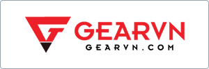 Logo of GEARVN, featuring a stylized red G inside a triangular shape with the word GEARVN in bold red letters and gearvn.com in black below it on a white background.