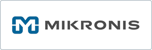 Logo with a blue geometric M icon on the left and the word MIKRONIS in bold black letters on the right, set against a white background.