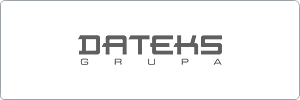 Logo for DATEKS GRUPA with “DATEKS” in large, bold, gray letters and “GRUPA” in smaller, spaced-out gray letters underneath, all on a white background.