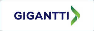 The image shows the word GIGANTTI in bold, dark blue capital letters next to a stylized green and blue arrow pointing to the right on a white background.