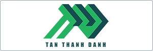 Logo with three green and dark green stylized arrows pointing right, above the text TAN THANH DANH in uppercase letters. The design is on a white background with a thin gray border.