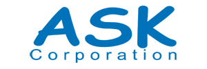 Logo of ASK Corporation with the word ASK in large blue letters above the word Corporation in smaller blue letters on a white background.