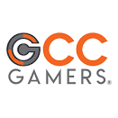 Logo for CCC Gamers, featuring two large orange circular shapes and a stylized “C” in gray and orange, above the word “GAMERS” in uppercase black letters.