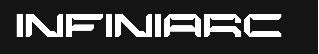 The word INFINIARC is displayed in a bold, futuristic, white geometric font on a solid black background.