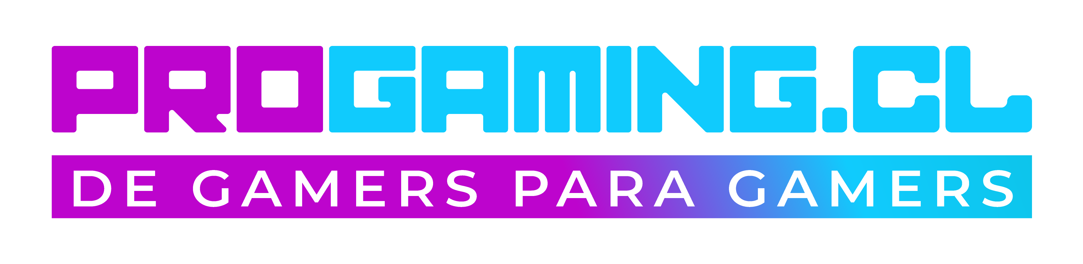 Logo with the text PROGAMING.CL in purple and blue, and the slogan DE GAMERS PARA GAMERS below in white on a purple and blue gradient background.