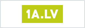 A green rectangular sign with a yellow rectangle in the center displaying the white text 1A.LV.