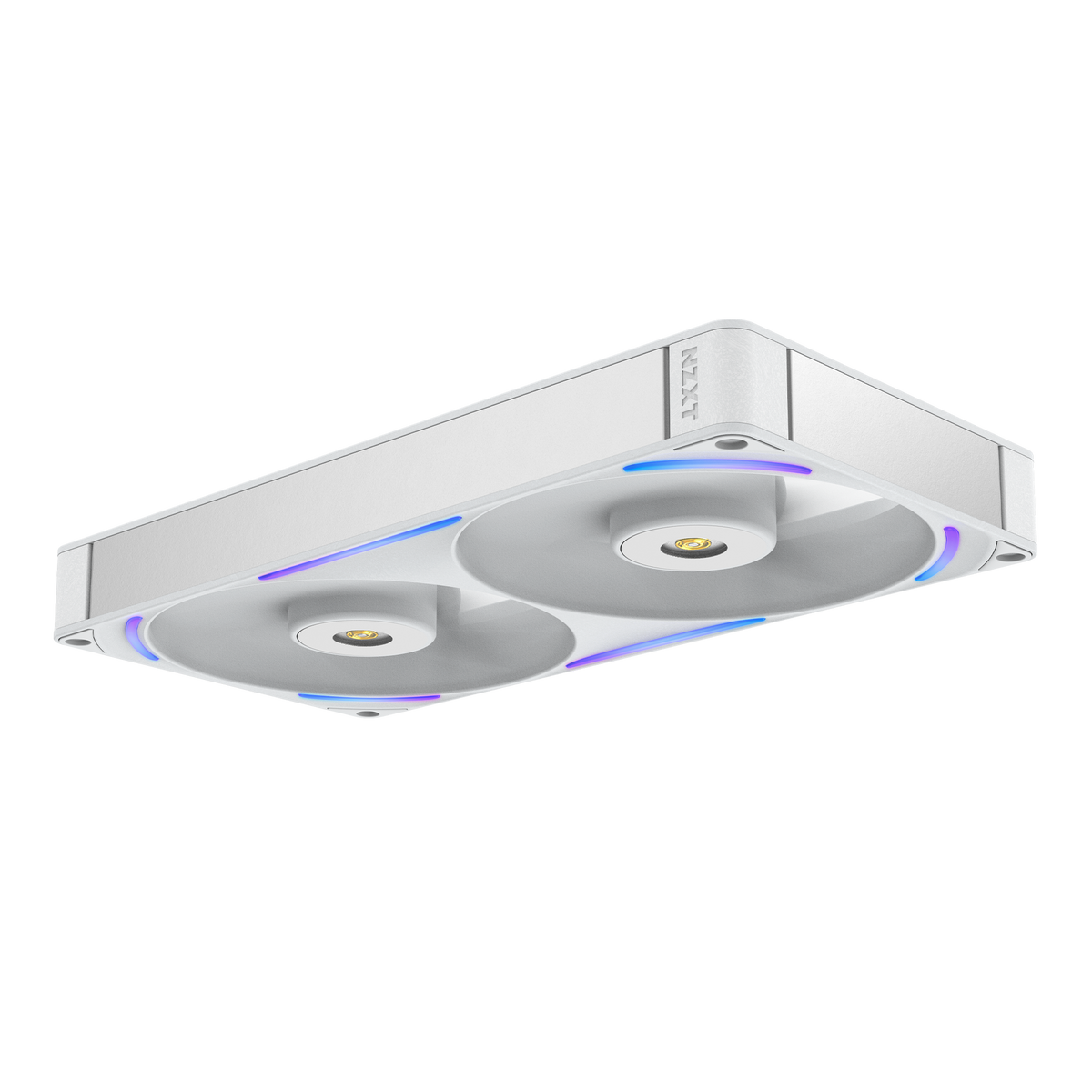 NZXT F280X white two-pack, low profile view