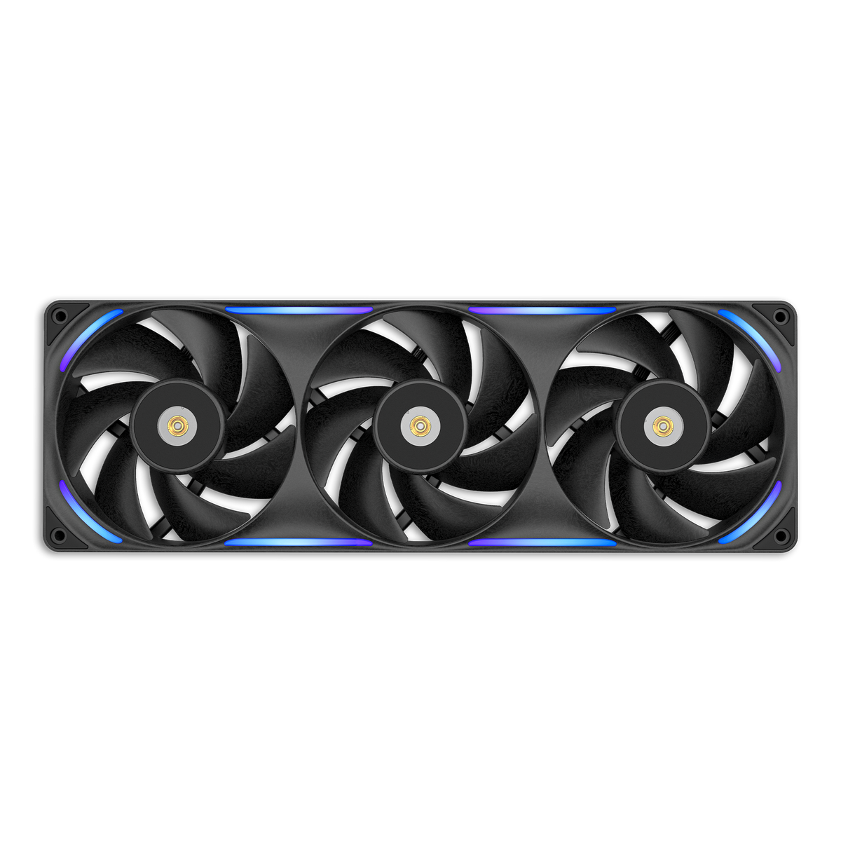 NZXT F360X black three-pack, front view