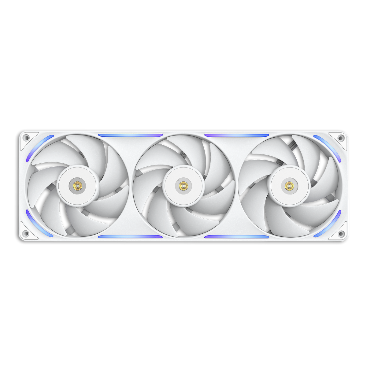 NZXT F360X white three-pack, front view