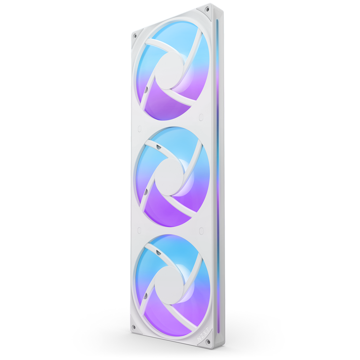 NZXT F420 RGB Core fan in white, blade side front view