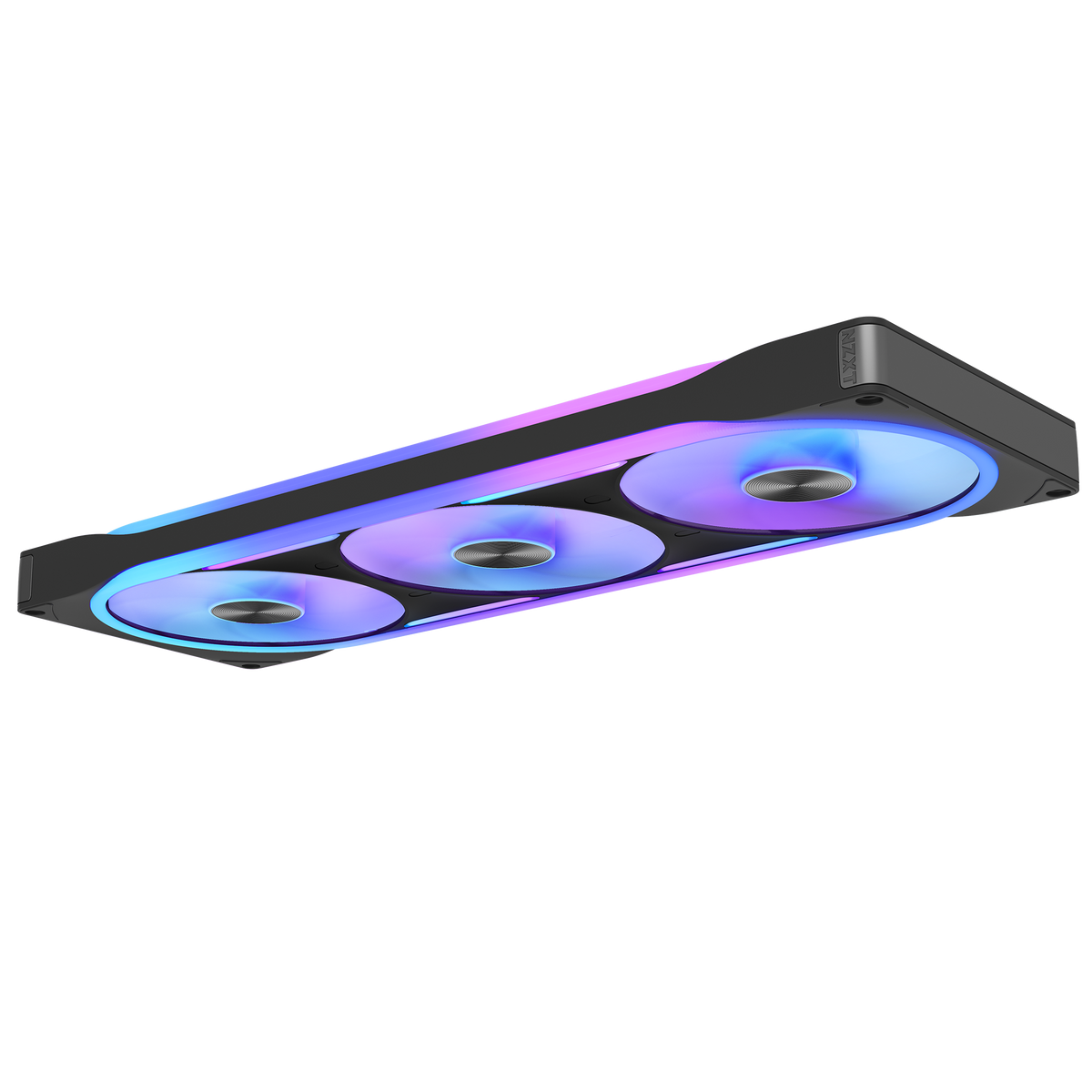 NZXT F420U black three-pack, low profile view