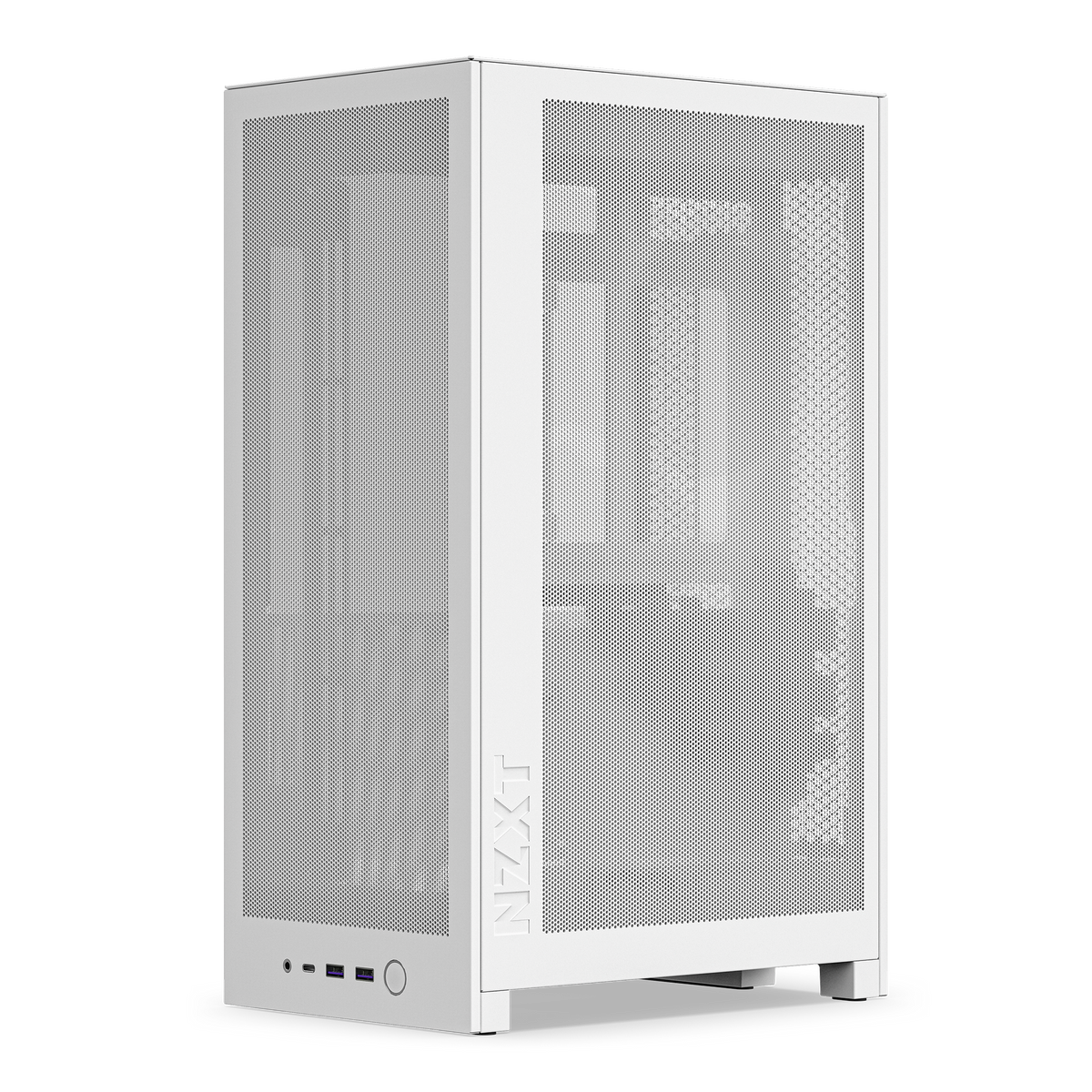 NZXT H2 Flow case in white, side view