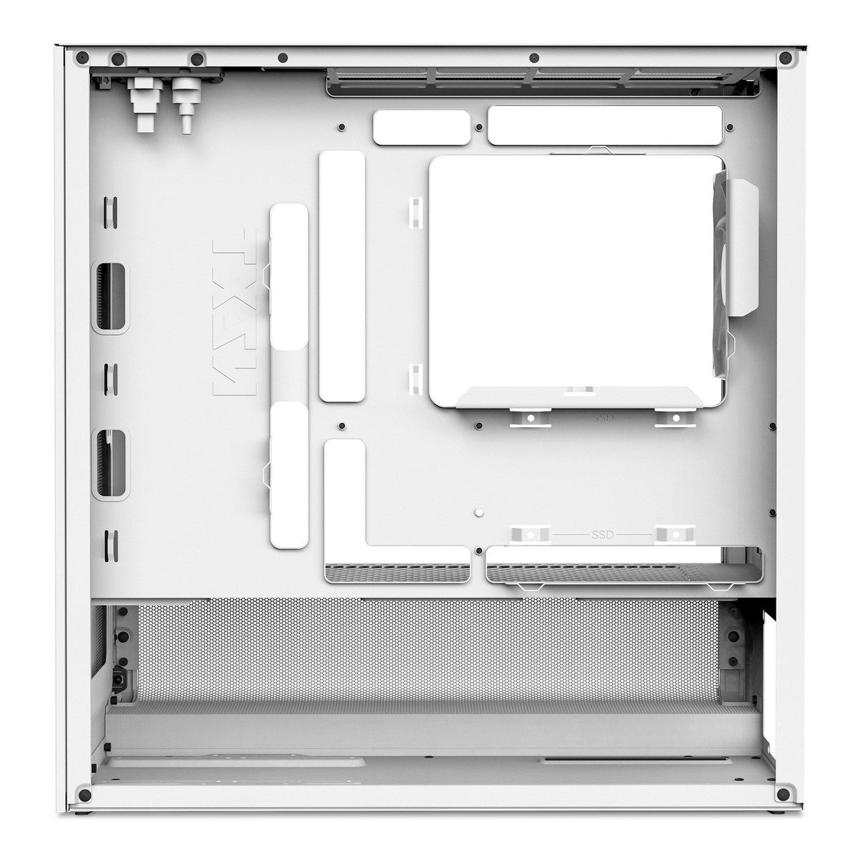 NZXT H3 Flow case in white, cable management side
