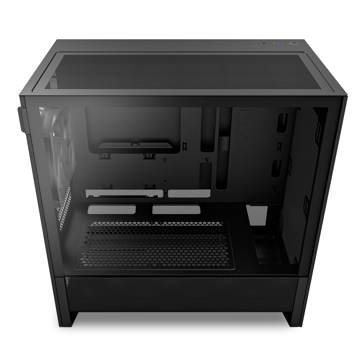 NZXT H3 Flow case in black, top-down view