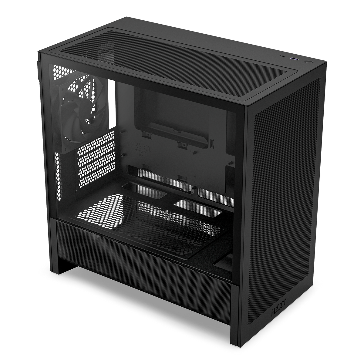 NZXT H3 Flow case in black, 45-degree top view