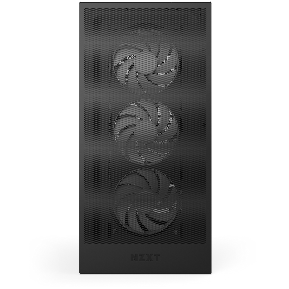 NZXT H5 Flow RGB black, front view of the mesh panel