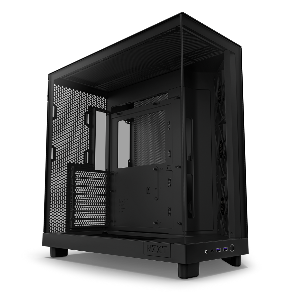NZXT H6 Flow black, front three-quarter view