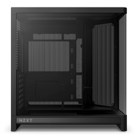 NZXT H6 black, left side view through the glass into the empty main chamber