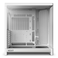 NZXT H6 white, left side view through the glass into the empty main chamber