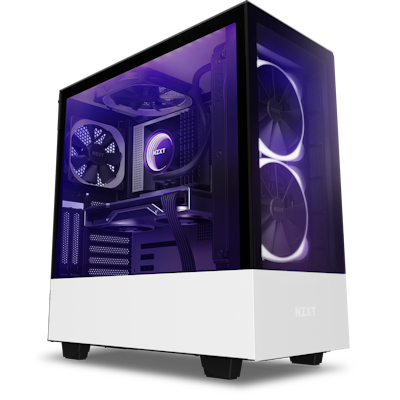 H510 Elite White - with system, angled