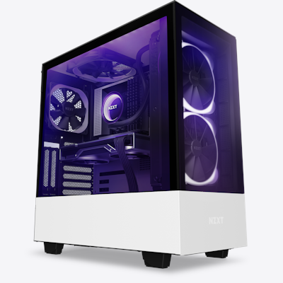 H510 Elite White - with system, angled