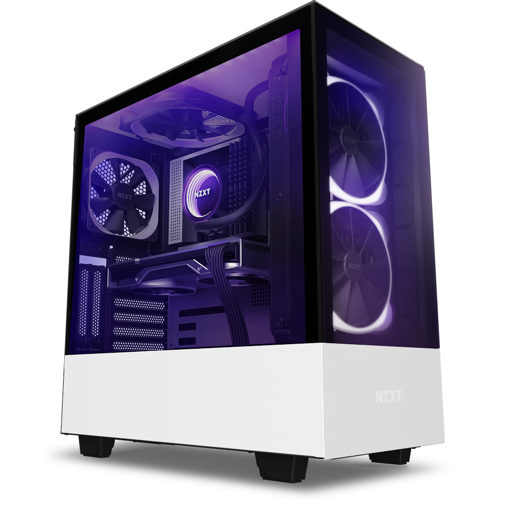 H510 Elite White - with system, angled
