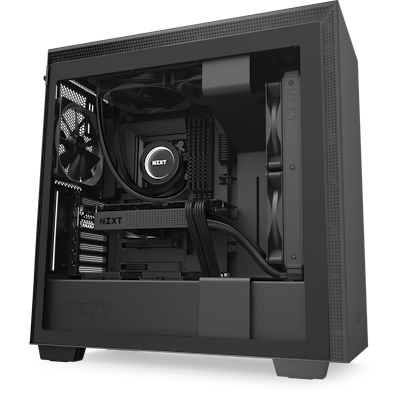 H710 Black - with system, side, angled