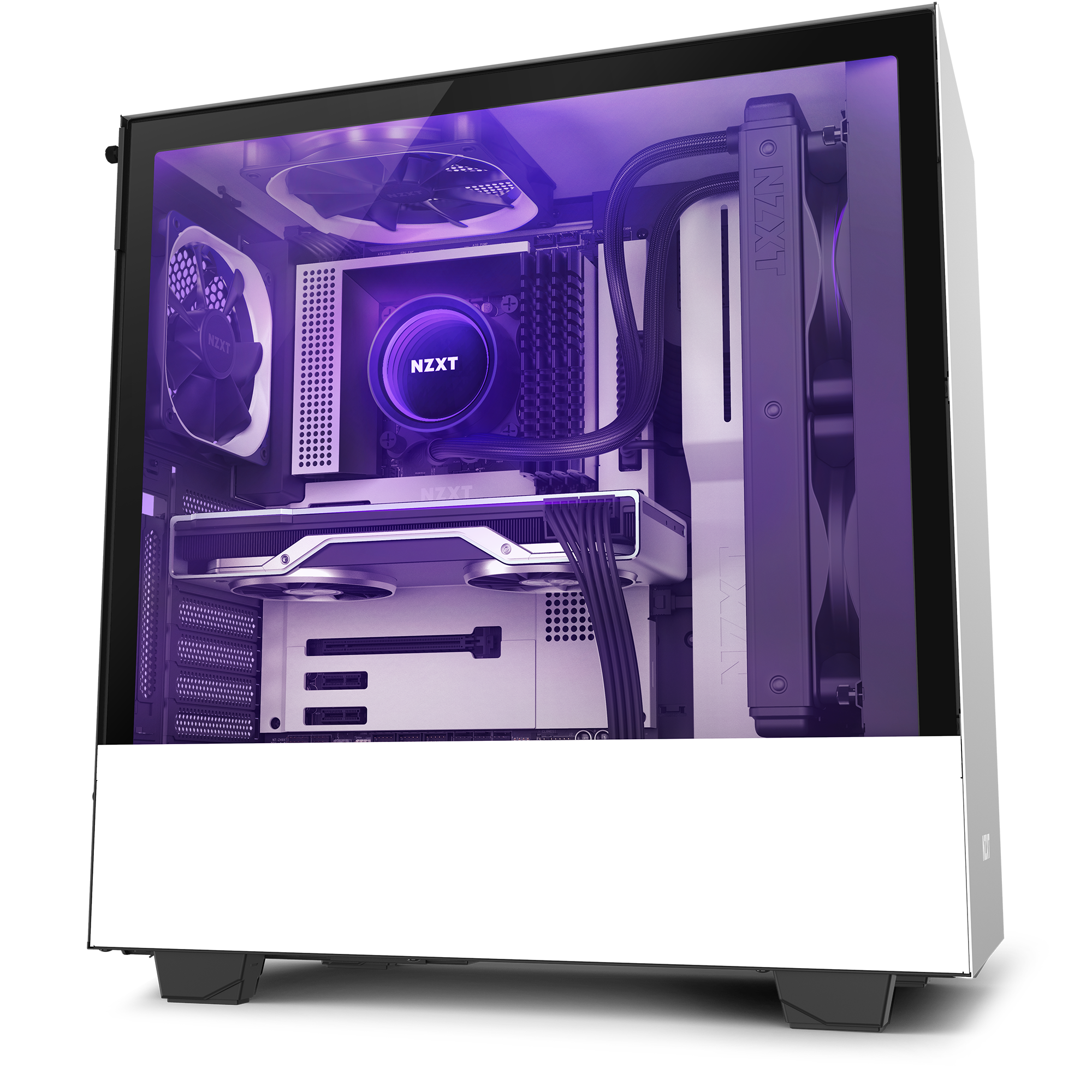 nzxt white h510 elite mid tower windowed pc gaming case