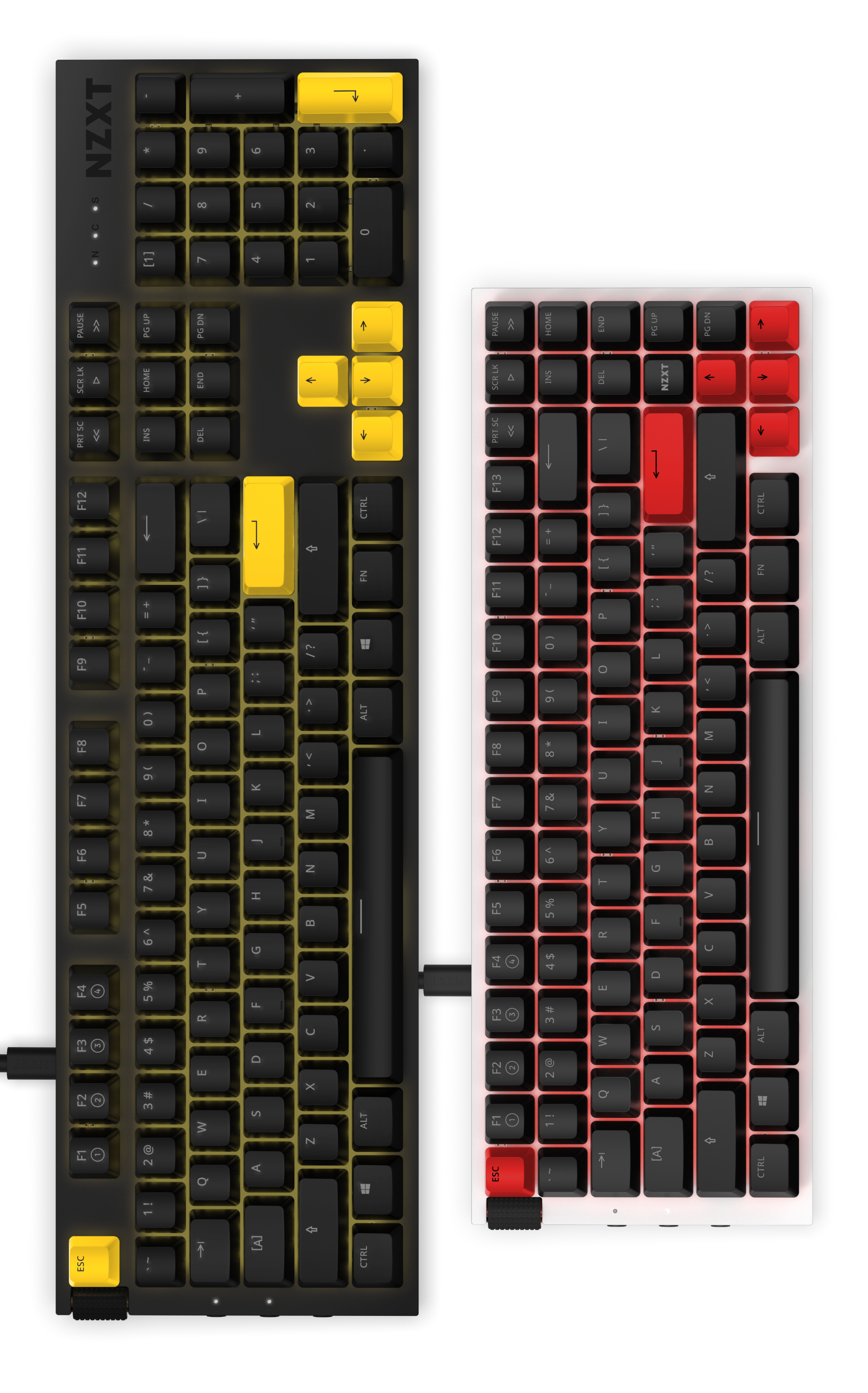 NZXT FUNCTION MINITKL USB ゲーミングキーボード ホワイト KB-175US