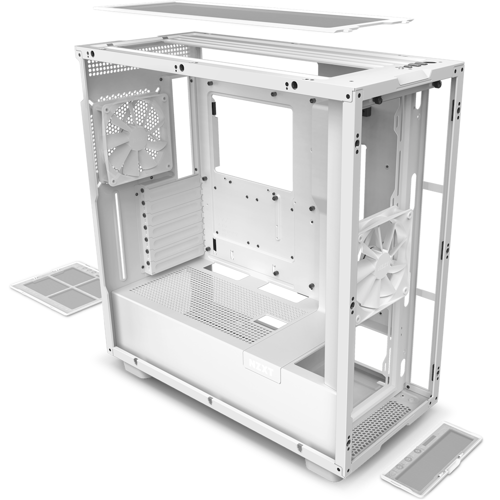 NZXT H7 Flow - CM-H71FW-01 - ATX Mid Tower PC Gaming Case - Front I/O USB  Type-C Port - Quick-Release Tempered Glass Side Panel - White