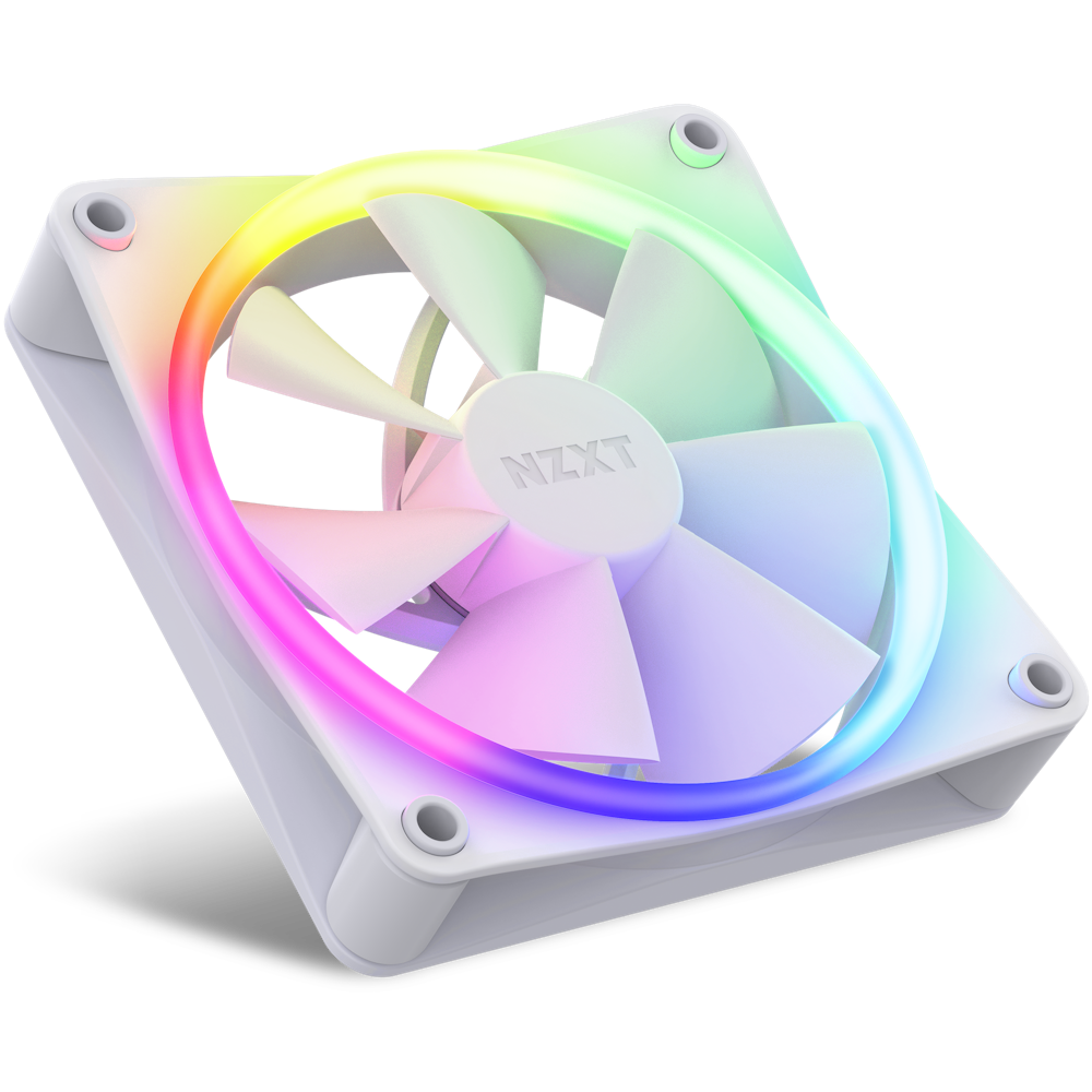  NZXT F120 RGB Core Triple Pack - 3 x 120mm Hub-Mounted RGB Fans  with RGB Controller - 8 Individually-Addressable LEDs - Semi-Translucent  Blades - High Static Pressure & Airflow - CAM