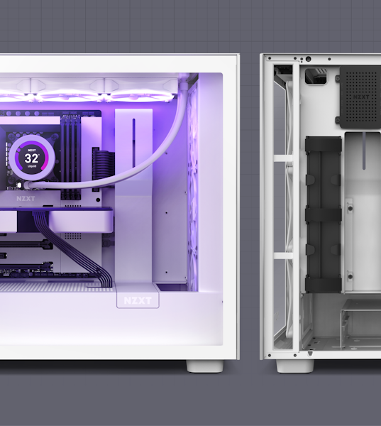 NZXT H7 - Mid-Tower PC Gaming Case - Tempered Glass - Enhanced Cable  Management - White 