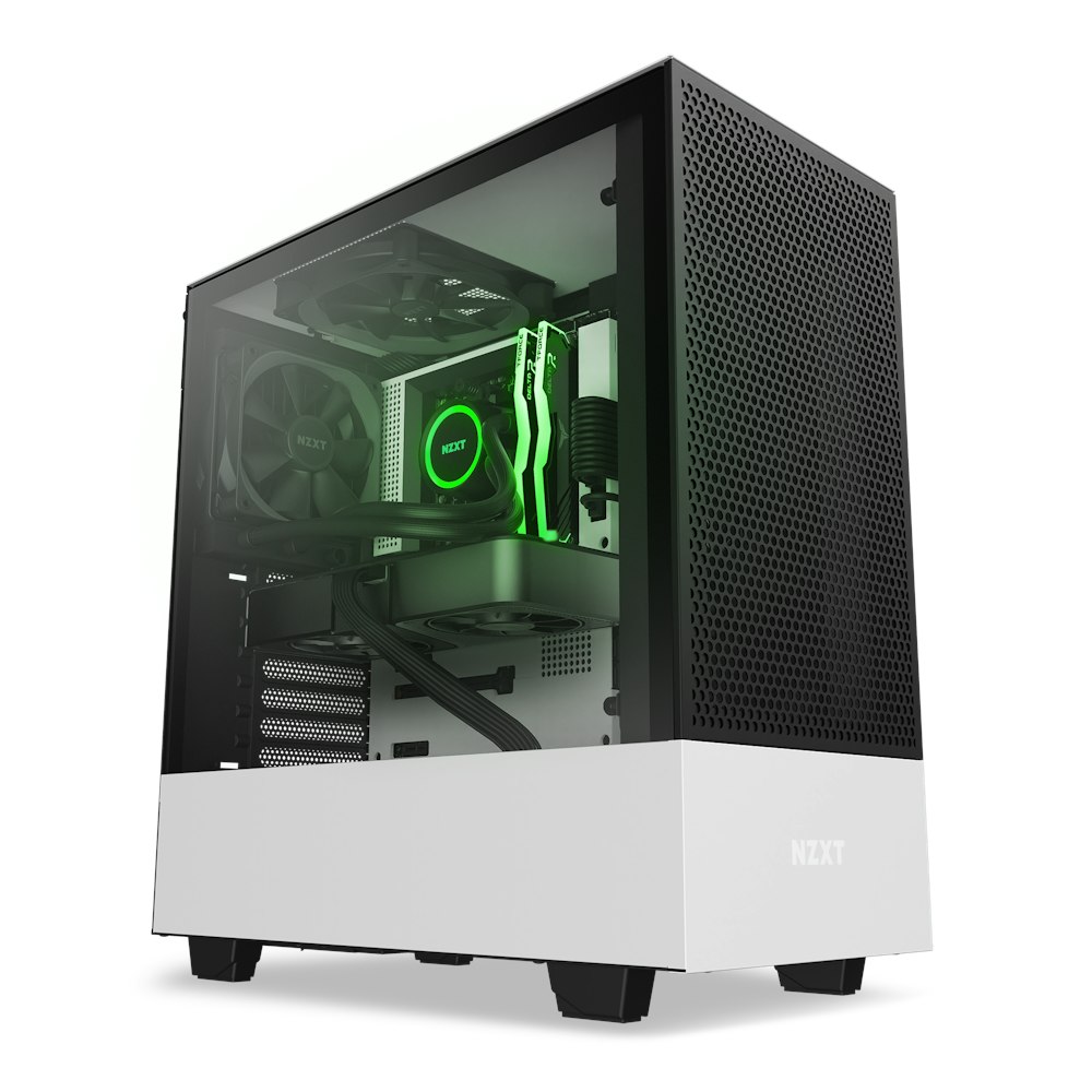 Streaming PC White Flow Angled