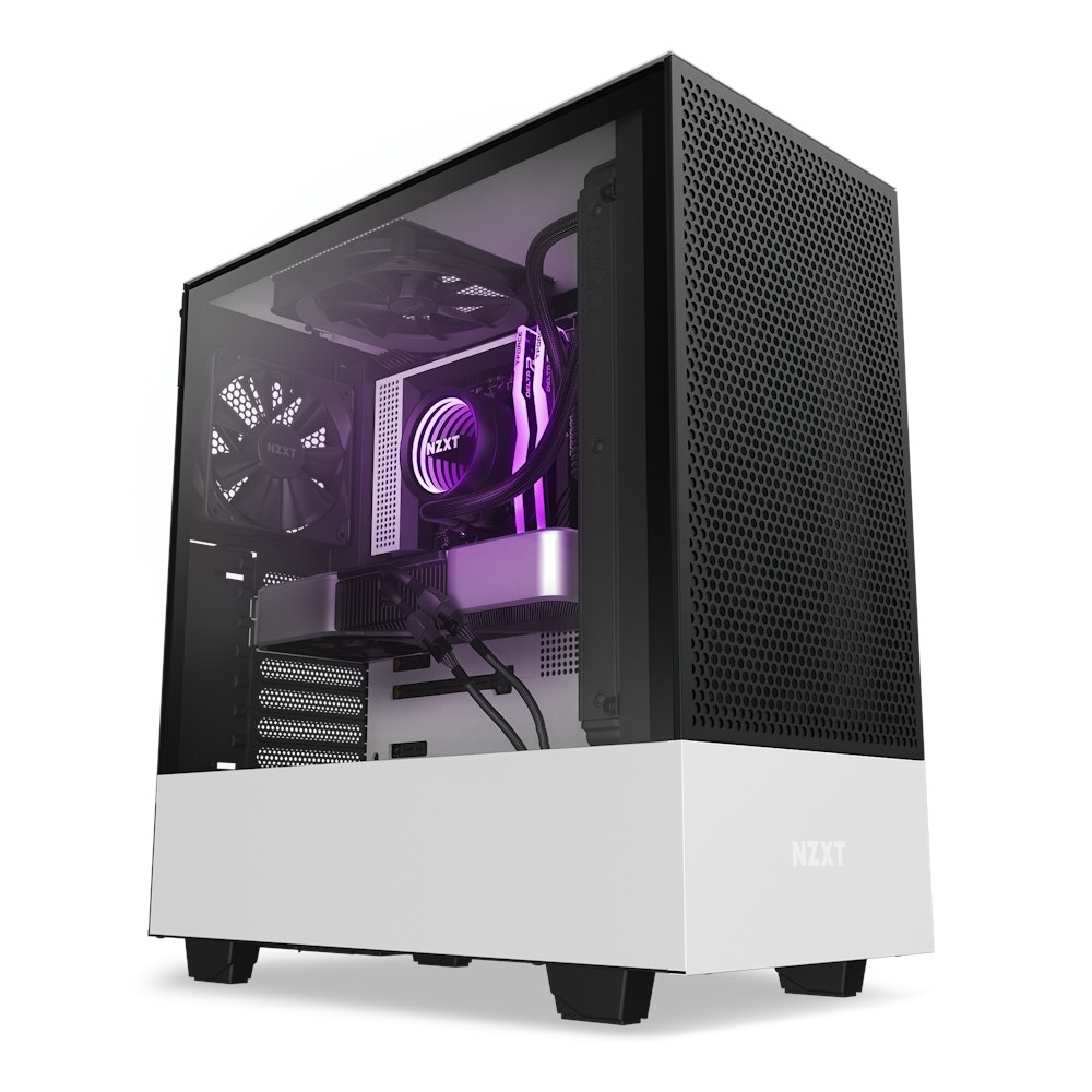 Streaming PC Pro White Flow Angled