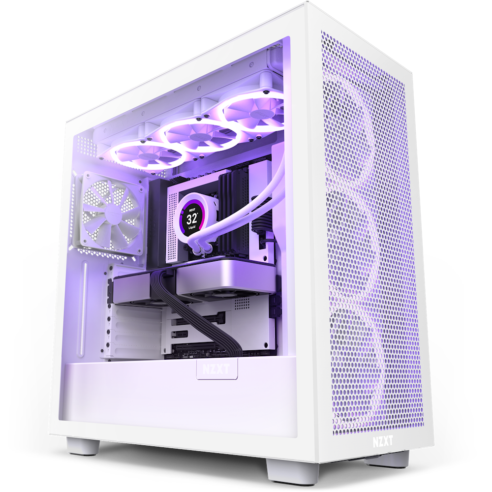NZXT H7 Flow White RGB Mid-Tower with RGB Fans