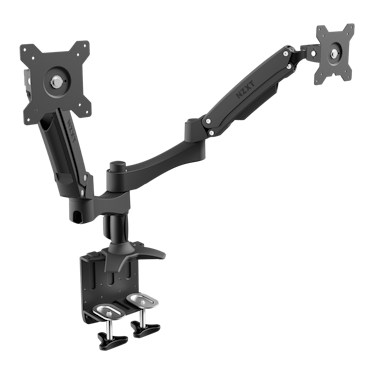 Dual Monitor Arms Angled Opened