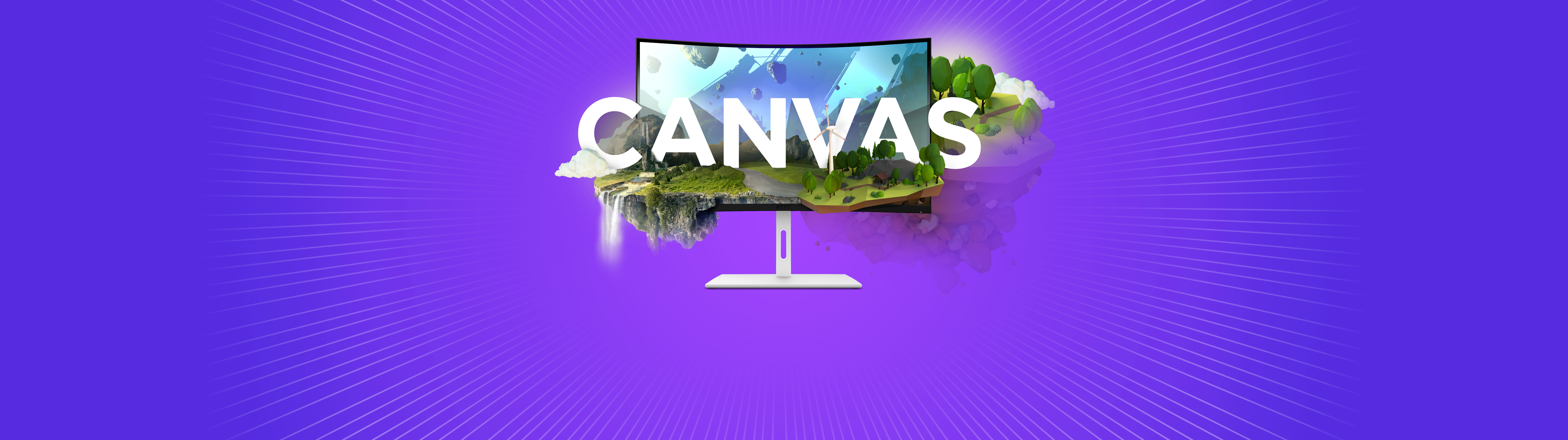 Canvas QHD Monitor Purple Background