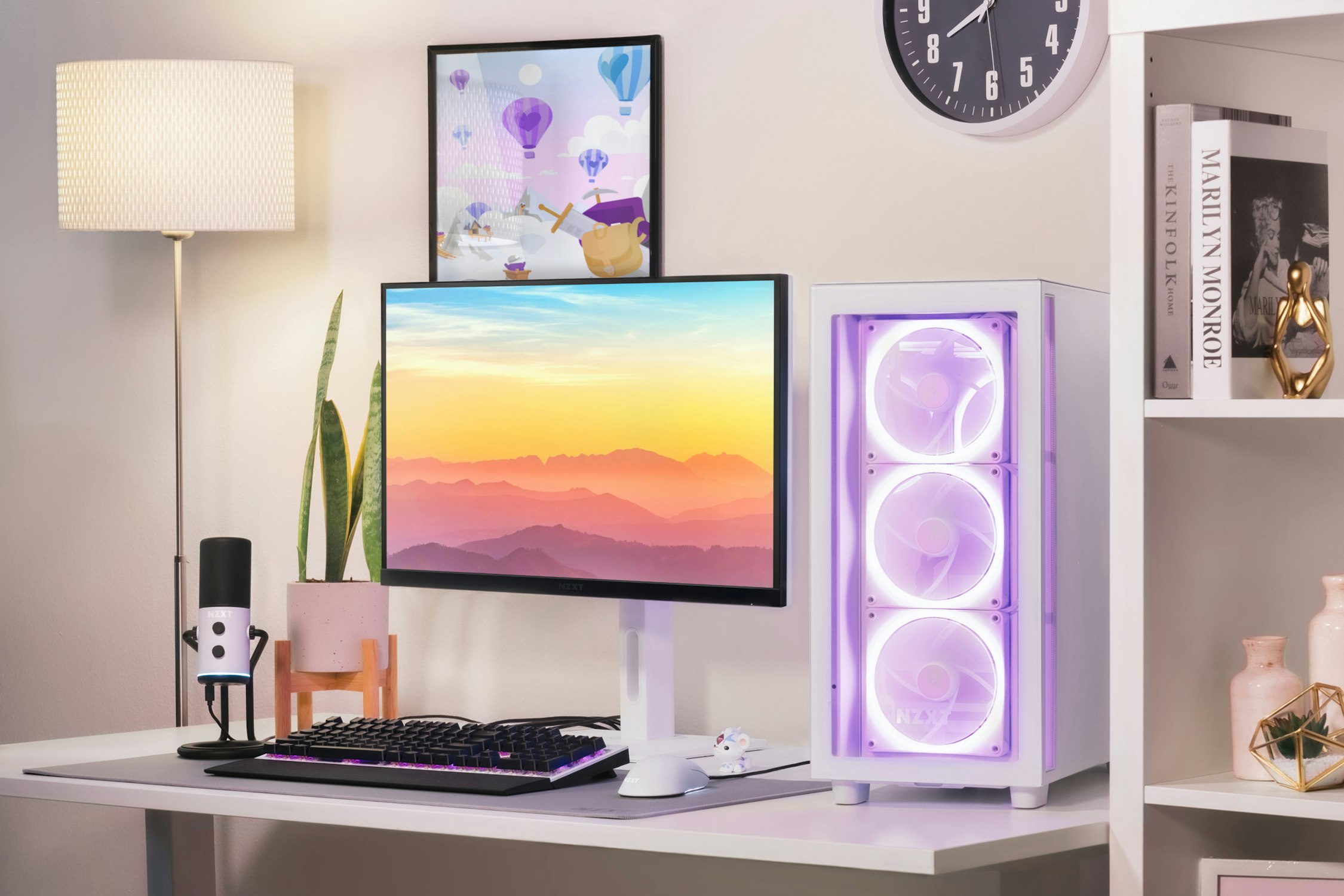 Canvas QHD Monitor with White Angled Setup