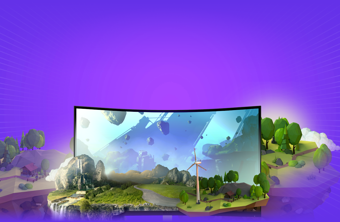 Canvas QHD Monitor with Dark Purple Background