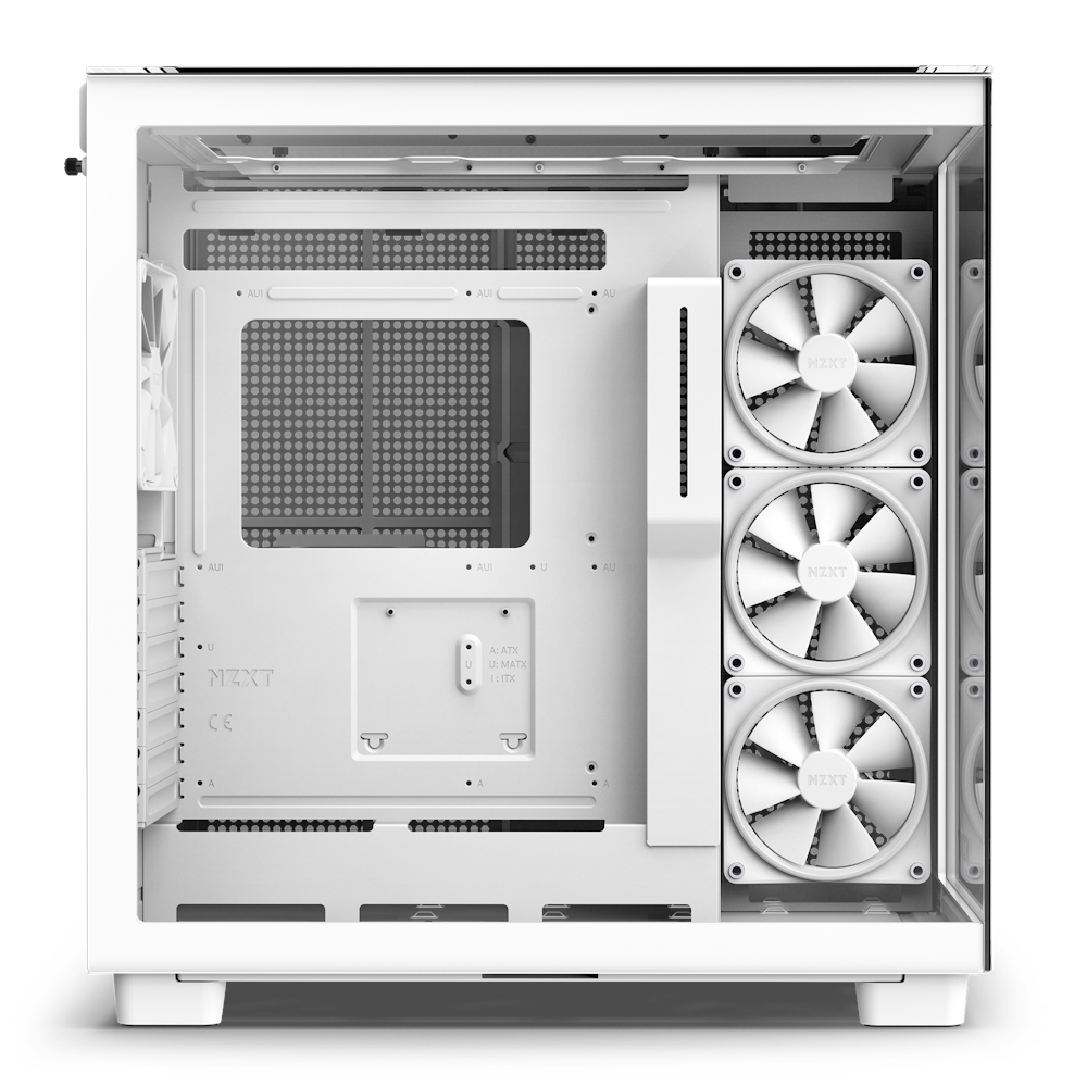  NZXT H9 Elite CM-H91EW-01 Dual-Chamber ATX Mid-Tower PC Gaming  Case Includes 3 x 120mm F120 RGB Duo Fans with Controller Glass Front, Top  & Side Panels 360mm Radiator Support White 