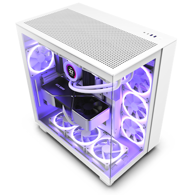  NZXT H7 Elite - CM-H71EW-02 - ATX Mid Tower PC Gaming Case -  Front I/O USB Type-C Port - Quick-Release Tempered Glass Side Panel - White  (2023) : Electronics