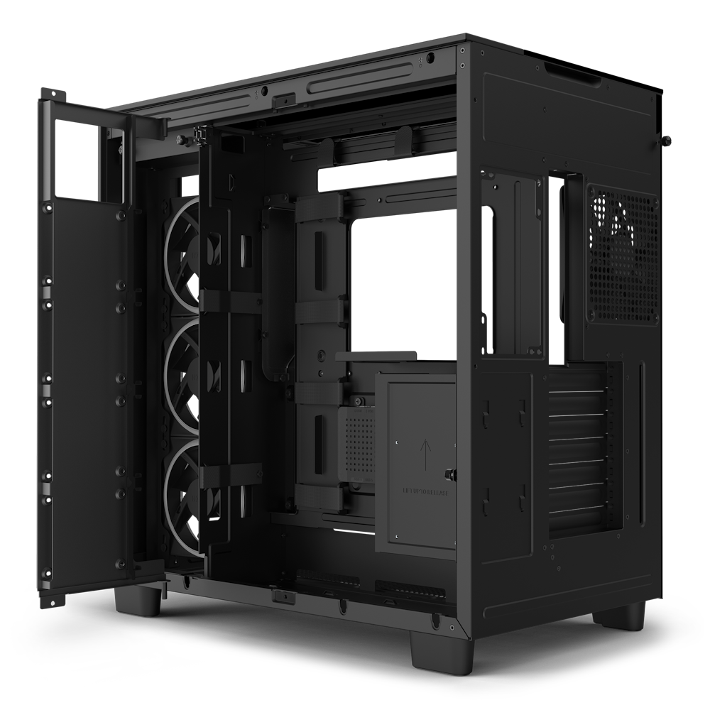  NZXT H9 Elite Dual-Chamber ATX Mid-Tower PC Gaming Case –  Includes 3 x 120mm F120 RGB Duo Fans with Controller– Glass Front, Top &  Side Panels 360mm Radiator Support Cable Management