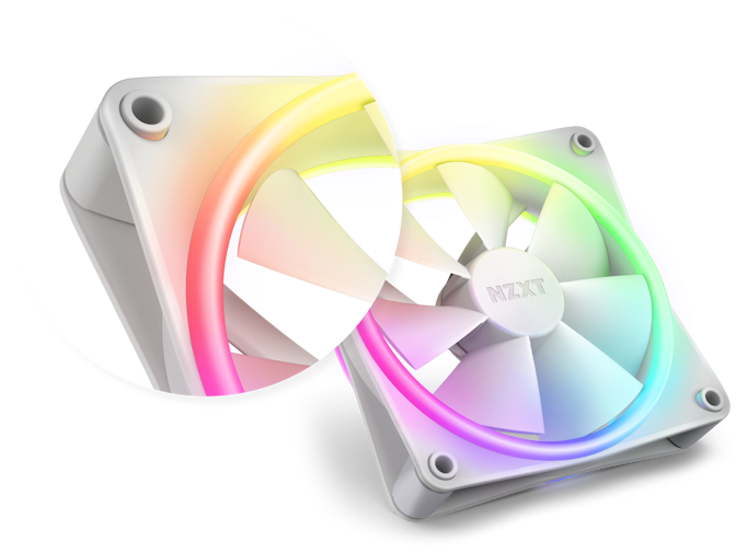 NZXT F120 RGB Duo Triple Pack - 3 x 120mm Dual-Sided RGB Fans & F120 R –